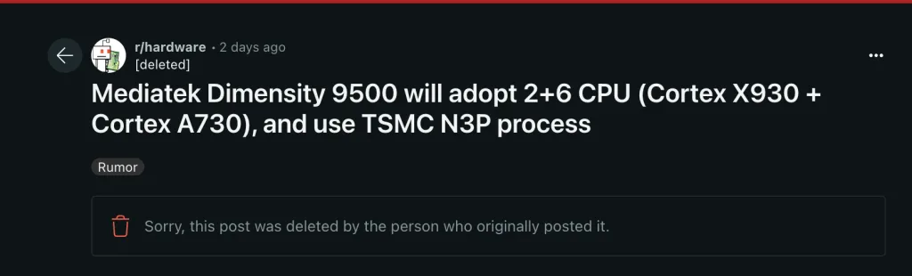 Screenshot 2024 12 28 at 2.37.29 PM Dimensity 9500 to Challenge Snapdragon 8 Elite Gen 2 with New Cores!